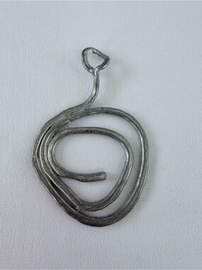 Custom Artisan Abstract Silver Spiral Pendant